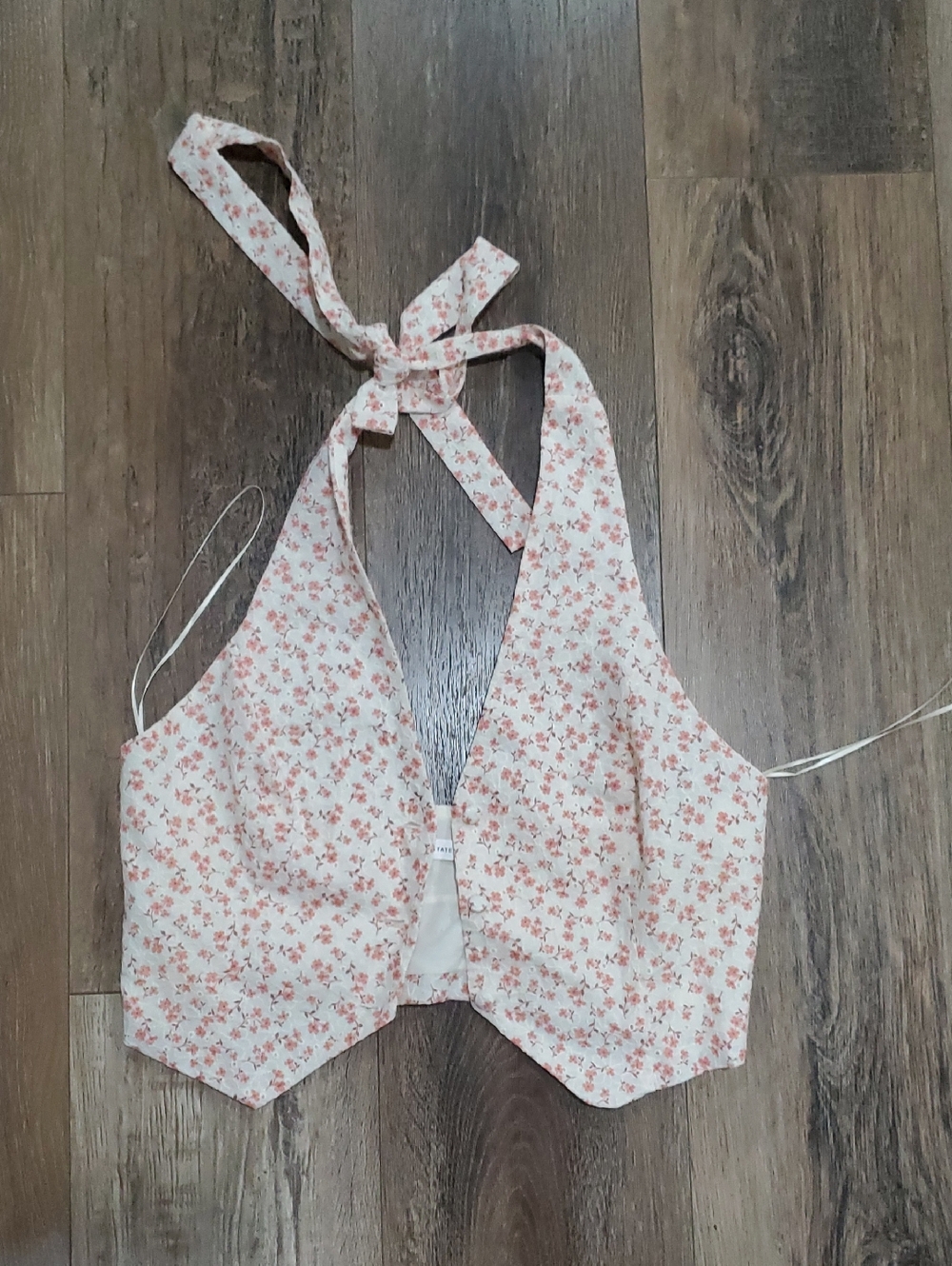 Womens Altar'd State Floral Button Up Halter Top, Medium